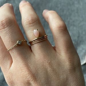 Studio Grun offset pink opal ring size 5.5